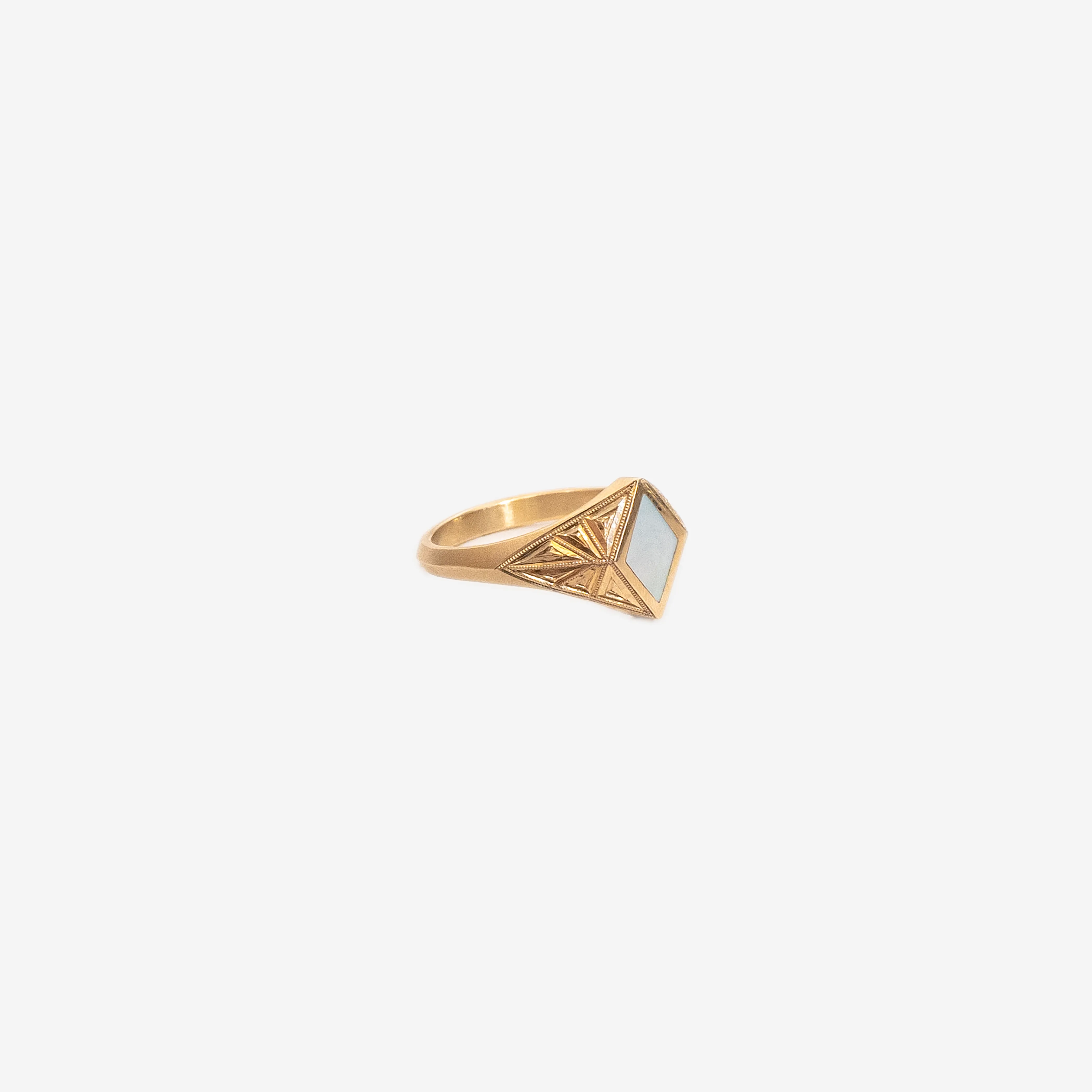 14K Gold Mother of Pearl Quinn Ring