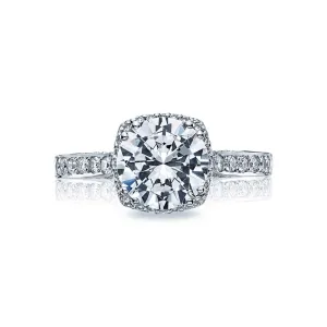 18k White Gold Pave Diamond Bloom Engagement Ring