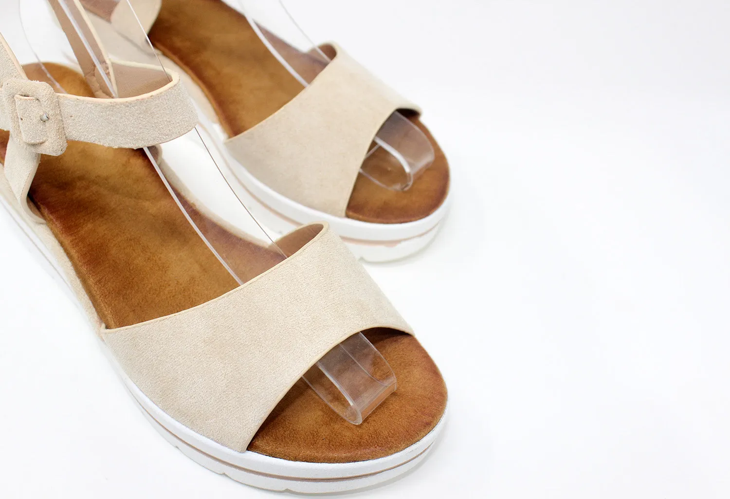 Beige Wedge Sandal