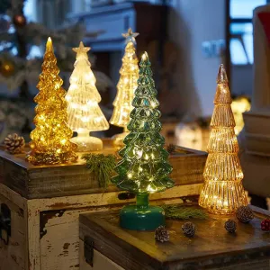 Bulk Lit Tabletop Glass Trees Christmas Table Decoration Wholesale