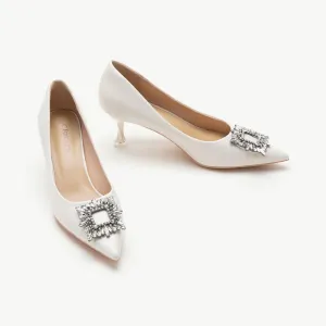 Crystal Buckle Embellished Women Pumps