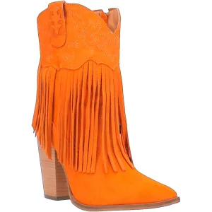 Dingo Womens Crazy Train Orange Suede Fashion Boots