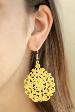 Floral Affair Yellow-Earrings