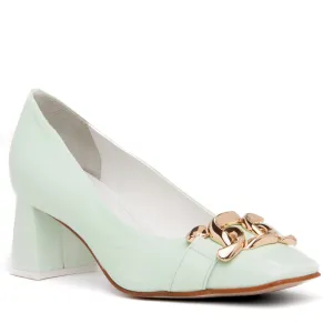 Frances Light Green Patent Leather Pump