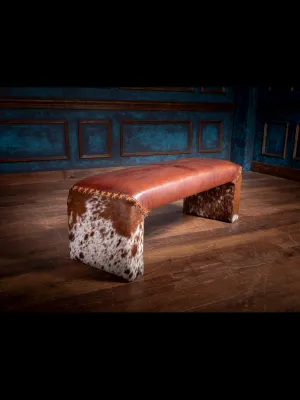 Laced Cowhide Leather Bench