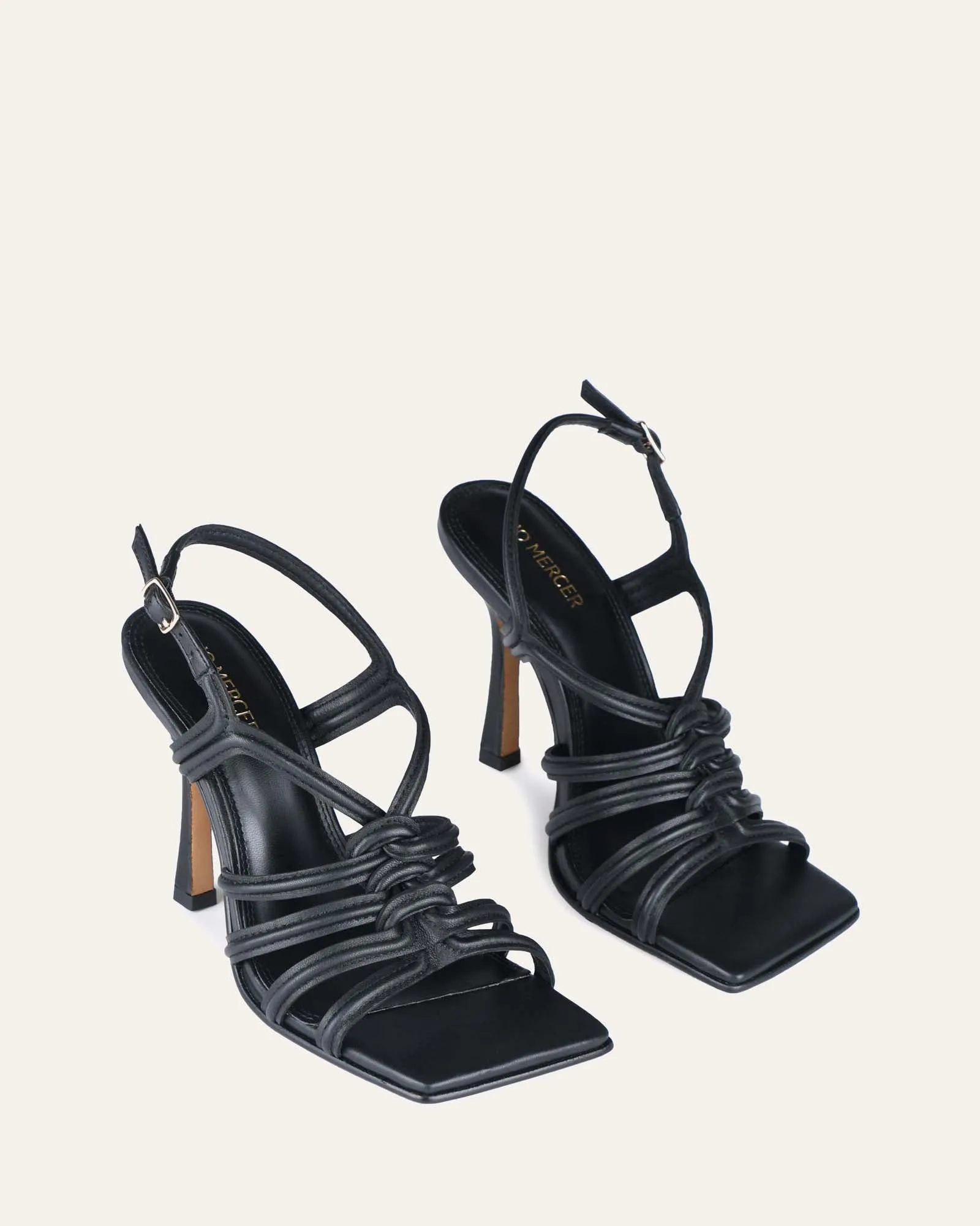 LIBBY HIGH HEEL SANDALS BLACK LEATHER