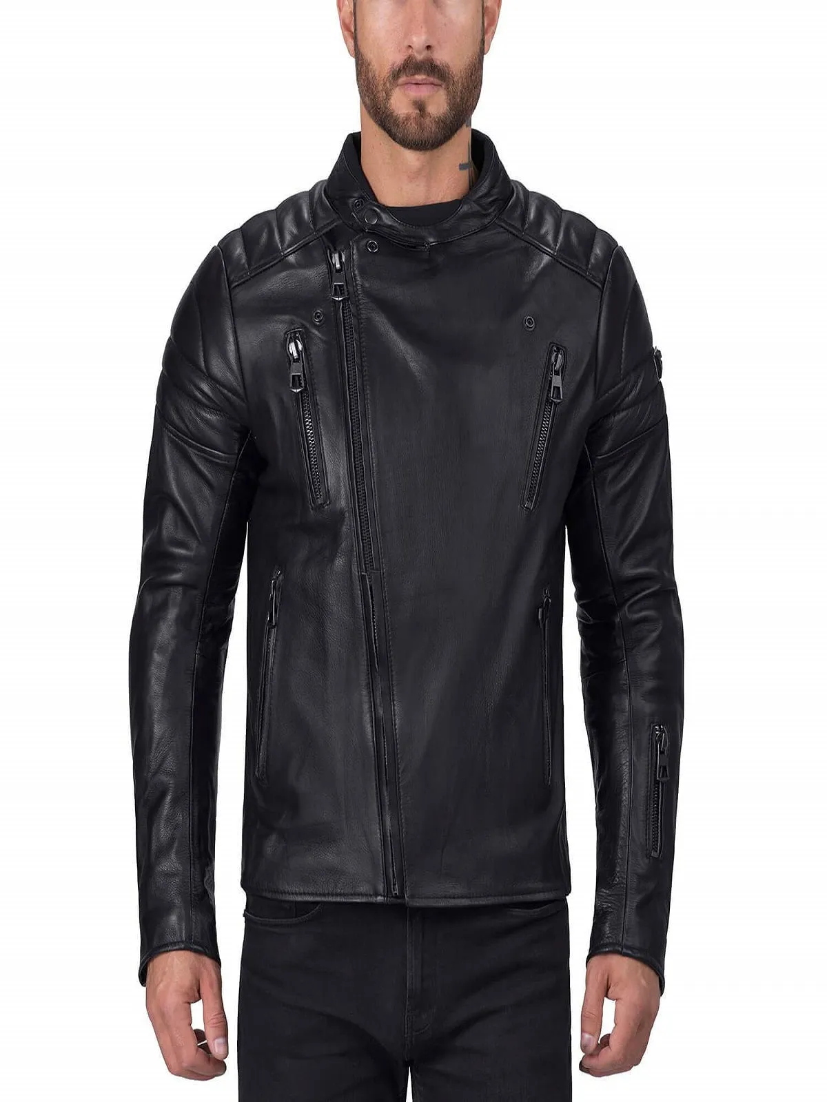 Men Cafe Premium Leather Jacket