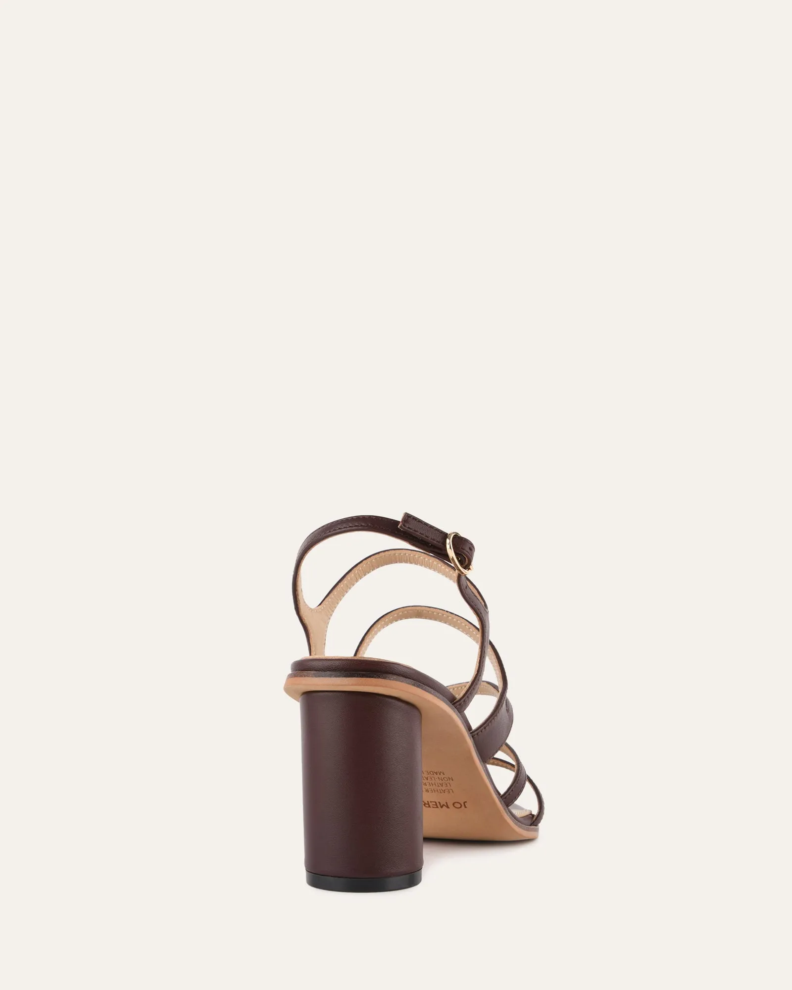 NOBU HIGH HEEL SANDALS COCOA BROWN LEATHER