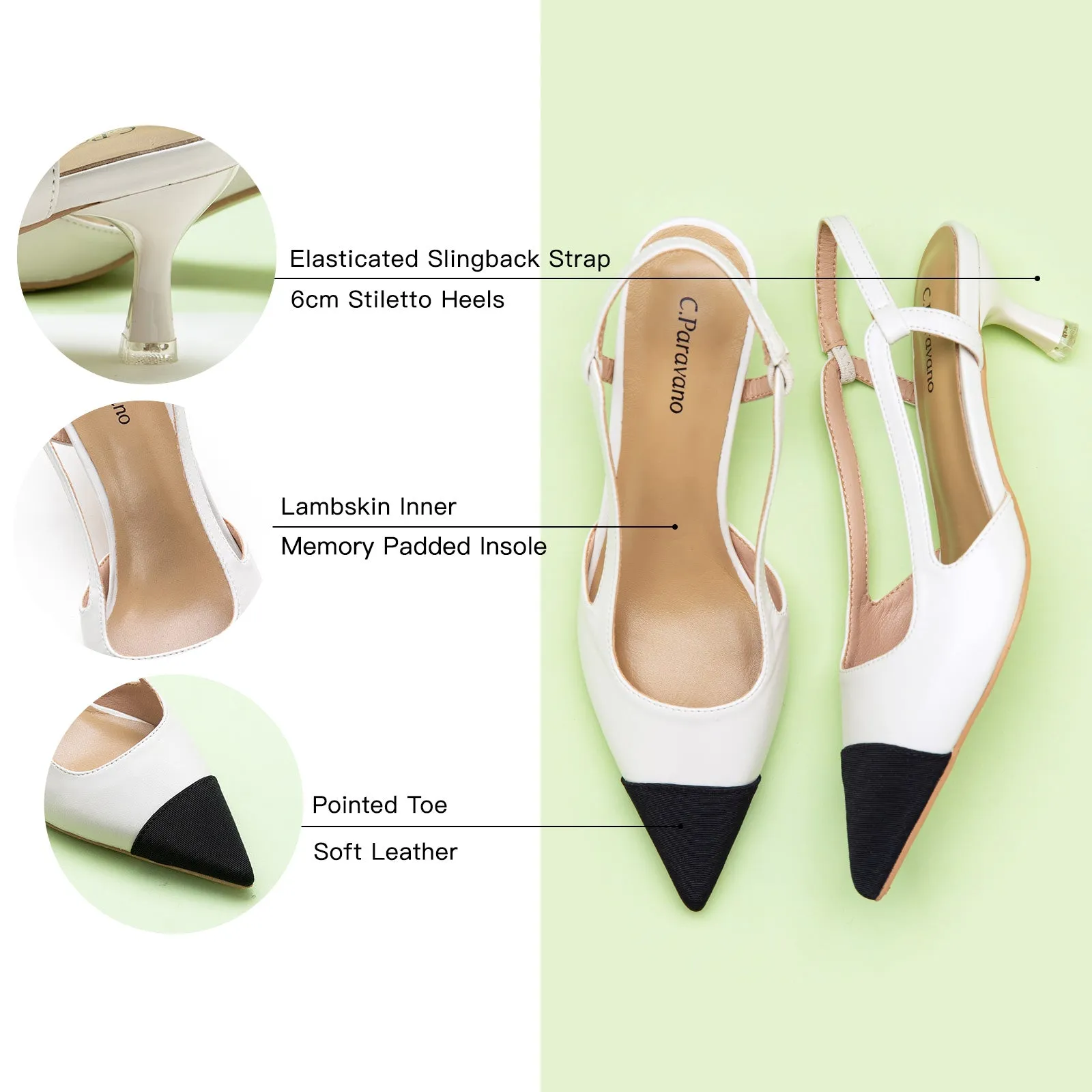 Pointed Toe Slingback Pumps