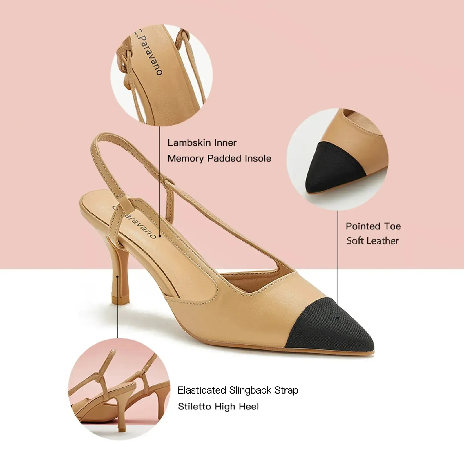 Pointed Toe Slingback Pumps