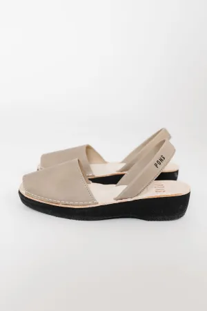 Pons Wedge Sandal in Taupe