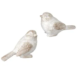 Raz Imports Boxwood 4.75" Whitewashed Bird, Asst of 2