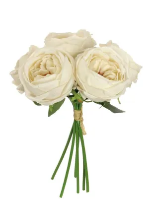 Silk Vintage Hand Tied Rose Bunch - Oyster