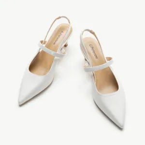 Sleek Pointed Toe Straps Slingback Pumps