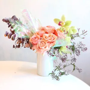 Stacy K Floral |Unicorn Dozen Roses with Orchid Vased