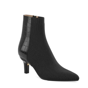 The Bootie - Coal Crocodile & Knit 3 Stiletto