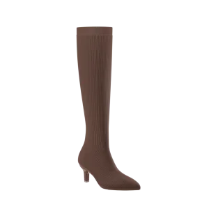 The Knee High Boot Walnut Knit   Stiletto Heel Kit 3 Walnut