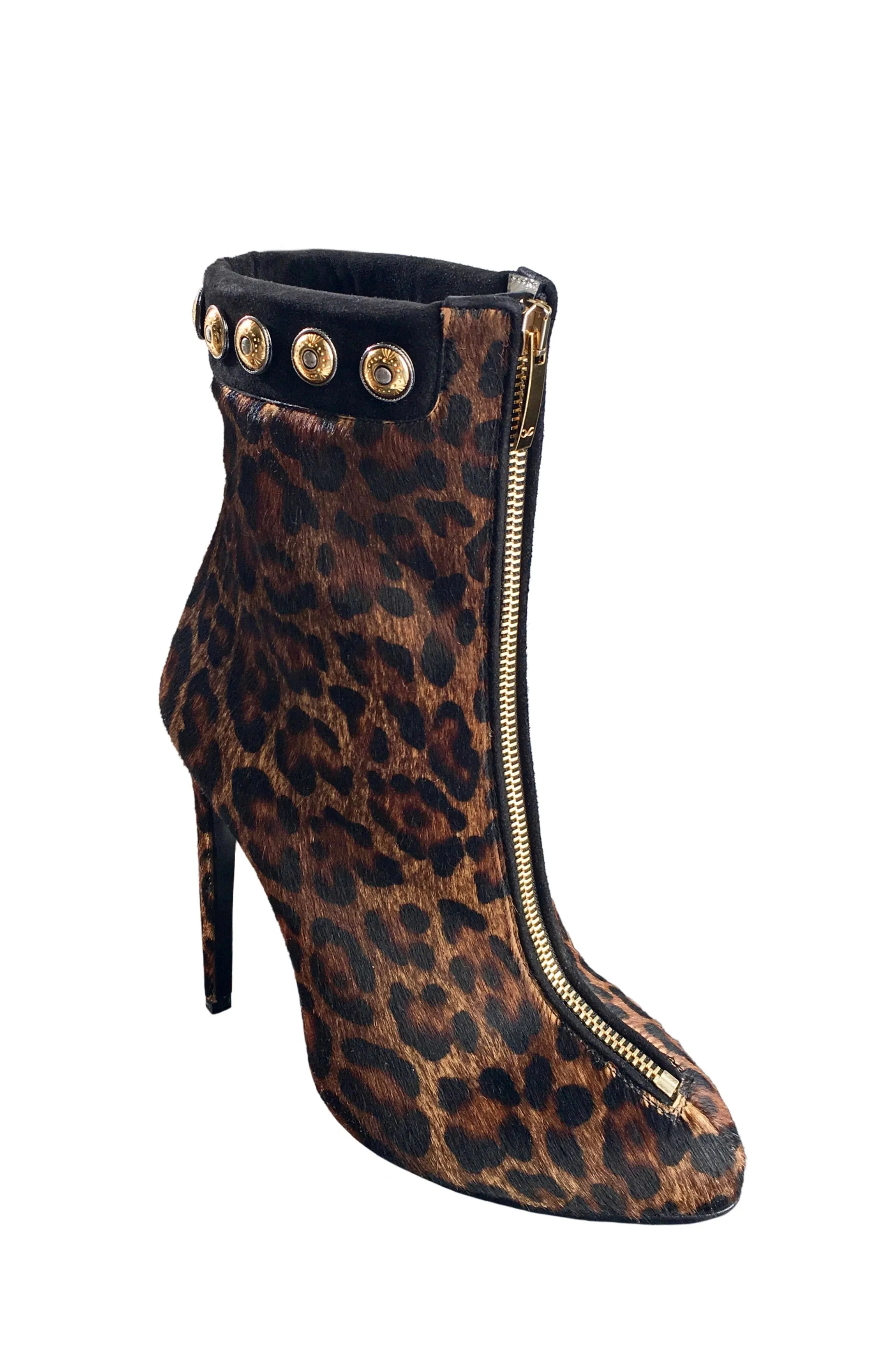 TRAINA LEOPARD-PRINT ANKLE BOOTS