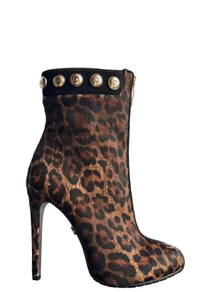 TRAINA LEOPARD-PRINT ANKLE BOOTS